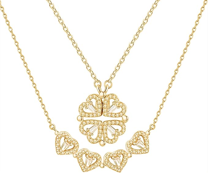 Collar con colgante magnético, joyería de trébol de la suerte, para mujer