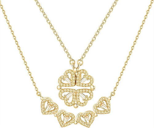 Collar con colgante magnético, joyería de trébol de la suerte, para mujer