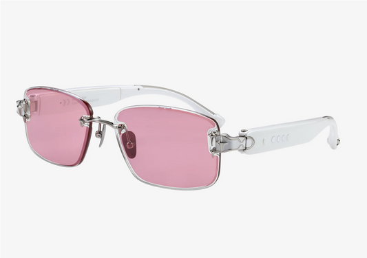 Gafas de sol sin montura que llaman la atención con lentes Prismatic™ que cambian de color.